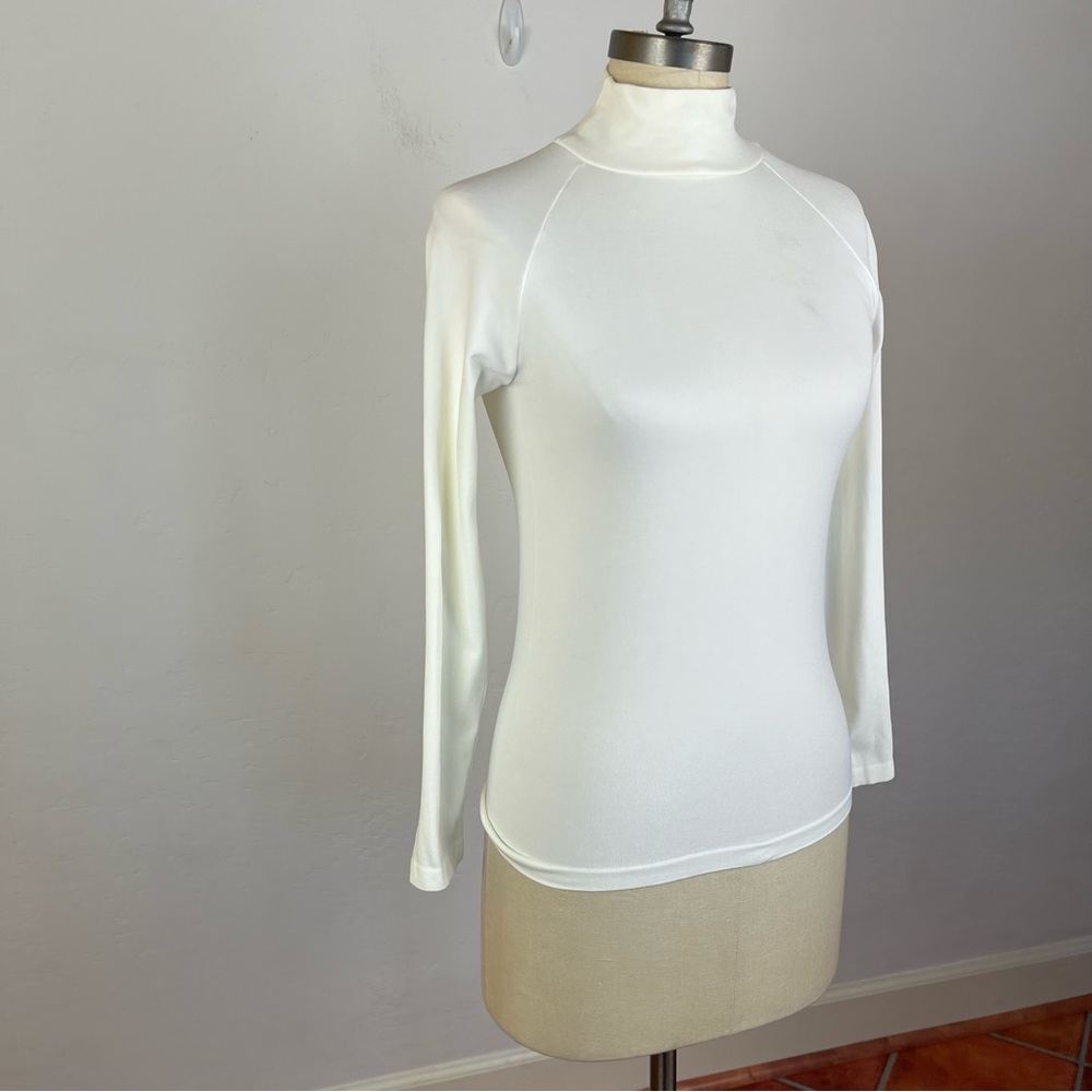 Free People White Mock Neck Open Back Top - Picture 2 of 8